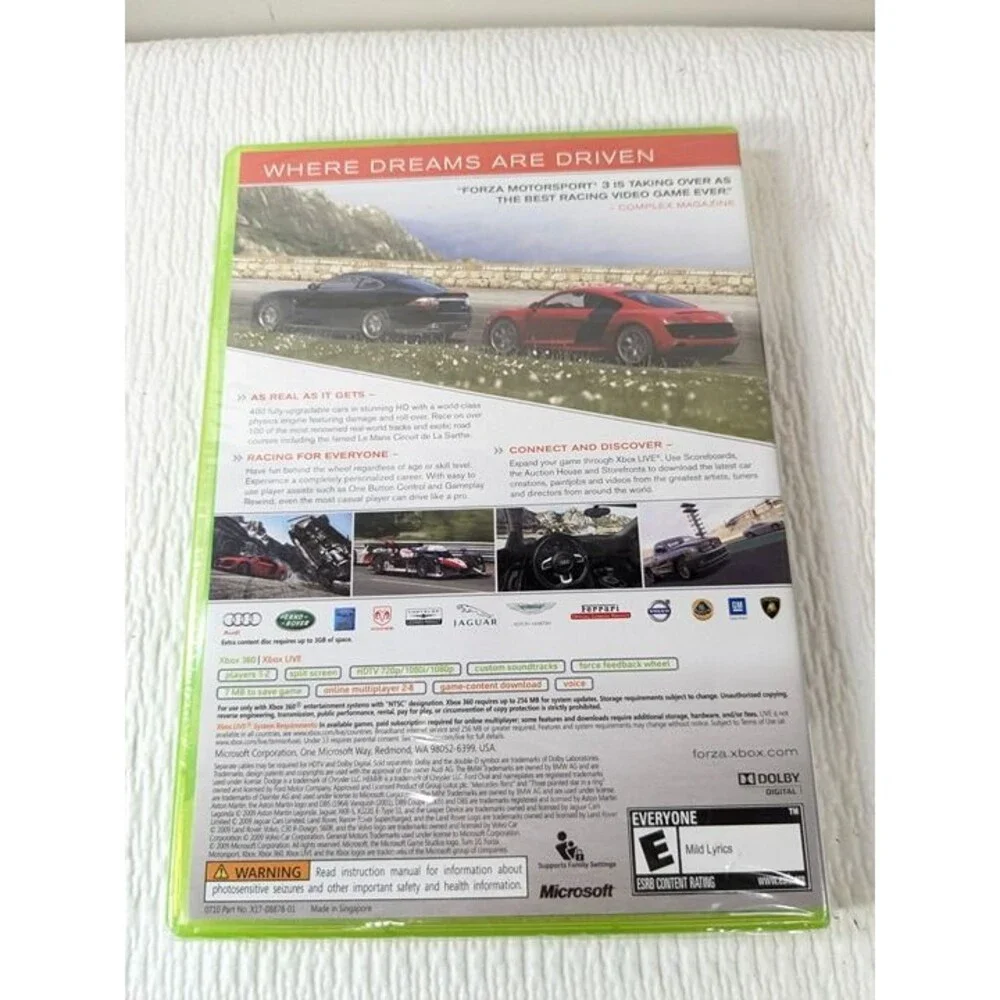 NEW Xbox 360 Forza Motorsport 3 video game car racing motor sport Microsoft